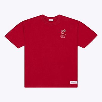 Men's Mitchell & Ness Red Miami Heat Core Essentials T-Shirt