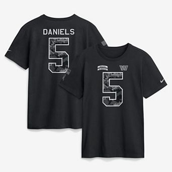 Men's Nike Jayden Daniels Black Washington Commanders 2026 Salute to Service Name & Number T-Shirt