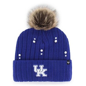 Women's '47 Royal Kentucky Wildcats Pearl Fur Knit Hat with Pom