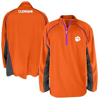 Men's Profile Orange Clemson Tigers Big & Tall Quarter-Zip Raglan Jacket