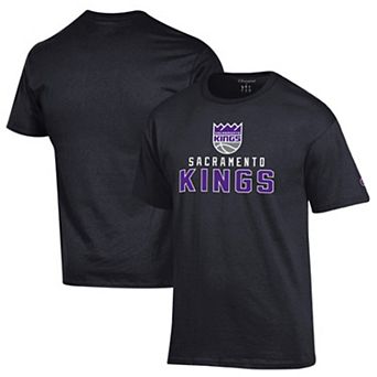 Men's Champion Black Sacramento Kings Jersey Cotton T-Shirt