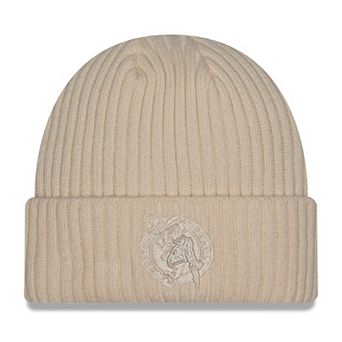 Men's New Era Cream Boston Celtics Color Pack Cuffed Knit Hat