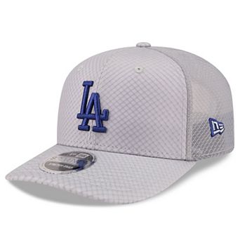 Men's New Era Gray Los Angeles Dodgers 9SEVENTY Jock Adjustable Trucker Hat
