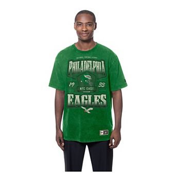 Men's New Era Kelly Green Philadelphia Eagles Throwback Mineral Wash T-Shirt