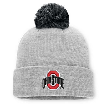 Unisex Nike Heather Gray Ohio State Buckeyes Primetime Script Cuffed Knit Hat with Pom