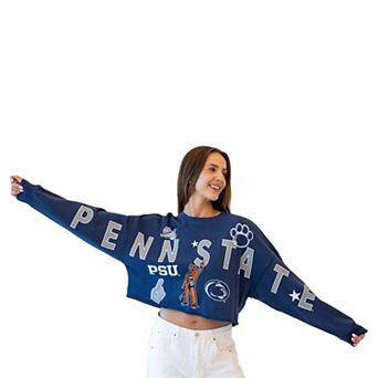 Women's Gameday Social Navy Penn State Nittany Lions Patch Phipps Sweatshirt