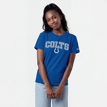 Women's Champion Royal Indianapolis Colts Arched Over Logo T-Shirt