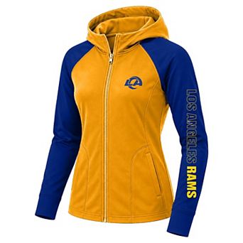 Women's Fanatics Gold Los Angeles Rams Plus Size Cornerback Blitz Full-Zip Hoodie