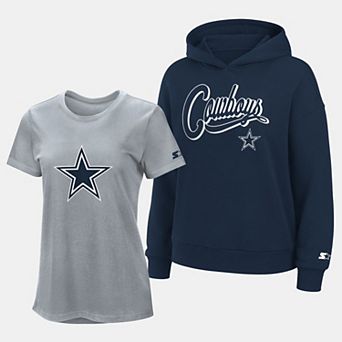 Women's Starter Gray/Navy Dallas Cowboys Hoodie & T-Shirt Combo Pack