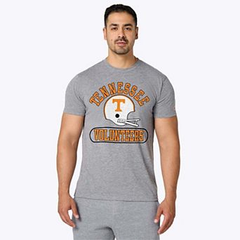 Unisex Homage Gray Tennessee Volunteers Throwback Helmet Tri-Blend T-Shirt