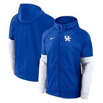 Men's Nike Royal Kentucky Wildcats Primetime Primary Logo Therma-FIT Raglan Full-Zip Hoodie
