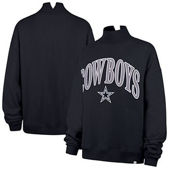 Women's '47 Navy Dallas Cowboys Oversized Vantage Mock Neck Sweatshirt