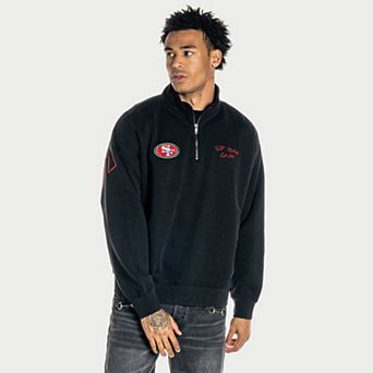 Unisex The Wild Collective Black San Francisco 49ers Boxy Quarter-Zip Fleece Pullover