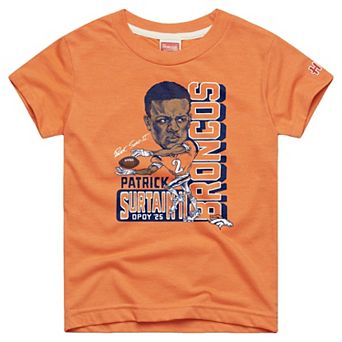 Youth Homage Patrick Surtain II Orange Denver Broncos Player Graphic Tri-Blend T-Shirt