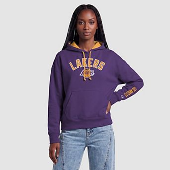 Women's Champion Purple Los Angeles Lakers Contrast Liner Pullover Hoodie