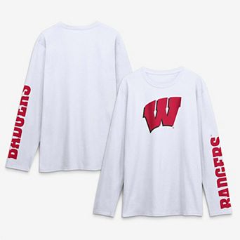 Men's Logo Athletic White Wisconsin Badgers Primary Logo Long Sleeve T-Shirt