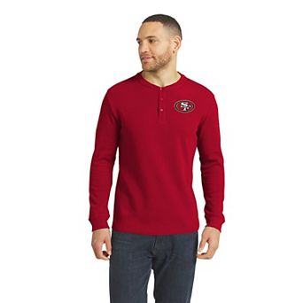 Men's Darius Rucker Collection by Fanatics Scarlet San Francisco 49ers Waffle-Knit Henley Long Sleeve T-Shirt