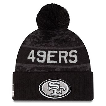 Youth New Era Black San Francisco 49ers 2026 Salute To Service Cuffed Knit Hat with Pom