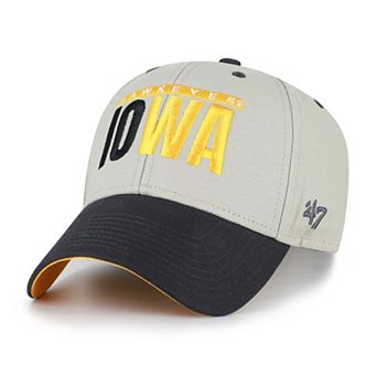 Unisex '47 Gray/Black Iowa Hawkeyes Half Block Text MVP Adjustable Hat