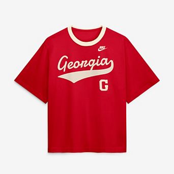 Women's Nike Red Georgia Bulldogs Legacy Fight Song Boxy T-Shirt