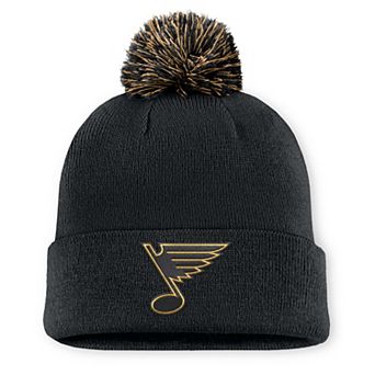 Men's Fanatics Charcoal St. Louis Blues Military Appreciation Authentic Pro Cuffed Knit Hat with Pom