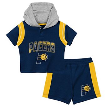 Toddler Outerstuff Navy Indiana Pacers Get Back Short Sleeve Hoodie & Shorts Two-Pack Set