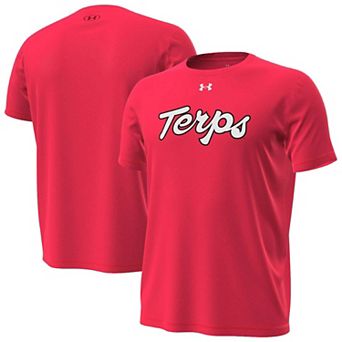Men's Under Armour Red Maryland Terrapins Terps Script Tech Stretch T-Shirt