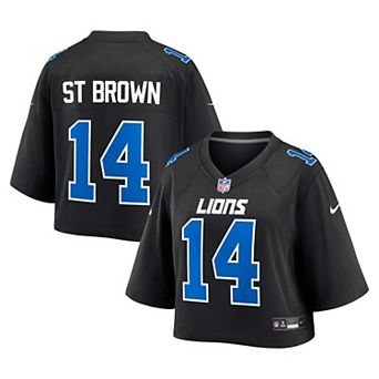 Women's Nike Amon-Ra St. Brown Black Detroit Lions Cropped Fashion Game Jersey
