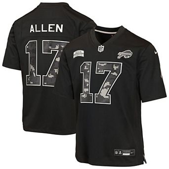 Youth Nike Josh Allen Black Buffalo Bills 2026 Salute to Service Game Jersey