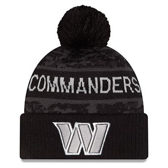 Youth New Era Black Washington Commanders 2026 Salute To Service Cuffed Knit Hat with Pom