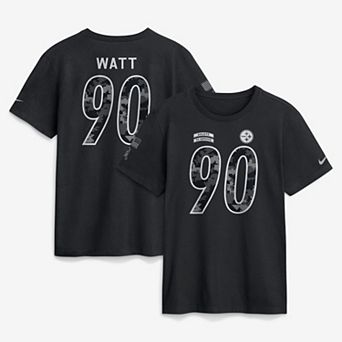 Men's Nike T.J. Watt Black Pittsburgh Steelers 2026 Salute to Service Name & Number T-Shirt