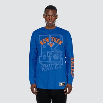 Men's New Era Blue New York Knicks Tonal Long Sleeve T-Shirt
