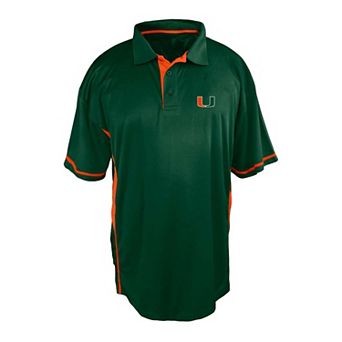 Men's Profile Green Miami Hurricanes Big & Tall Color Block Panel Polo