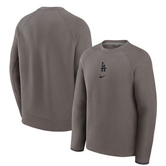 Men's Nike Brown Los Angeles Dodgers Tech Fleece Crewneck Sweatshirt