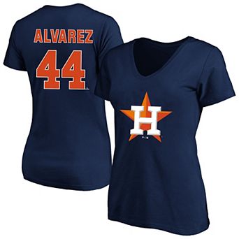 Women's Fanatics Yordan Alvarez Navy Houston Astros Plus Size Name & Number V-Neck T-Shirt