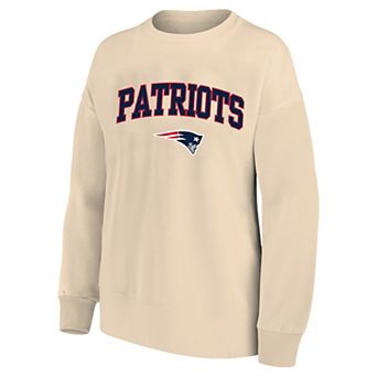 Women's Mitchell & Ness Cream New England Patriots Heart & Soul Plus Size Sweatshirt