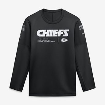 Men's Nike Black Kansas City Chiefs 2026 Salute to Service Sideline Coaches Crewneck Therma-FIT Sweatshirt