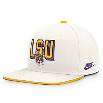 Men's Nike White LSU Tigers Legacy Letter & Mascot Pro Snapback Hat