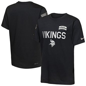 Youth Nike Black Minnesota Vikings 2026 Salute to Service Sideline Dri-FIT T-Shirt