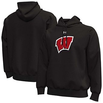 Men's Under Armour Black Wisconsin Badgers Core Icon Fleece Pullover Hoodie
