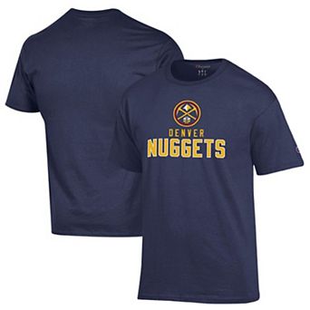 Men's Champion Navy Denver Nuggets Jersey Cotton T-Shirt