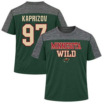 Men's Fanatics Kirill Kaprizov Forest Green Minnesota Wild Big & Tall Name & Number Colorblocked T-Shirt