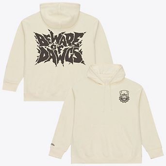 Men's Mitchell & Ness Cream Cleveland Browns Beware of the Dawgs Hoodie