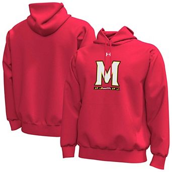 Men's Under Armour Red Maryland Terrapins Core Icon Fleece Pullover Hoodie