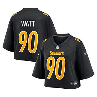 Women's Nike T.J. Watt Black Pittsburgh Steelers Cropped Fashion Game Jersey