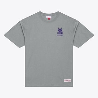 Men's Mitchell & Ness Gray Milwaukee Bucks Core Essentials T-Shirt