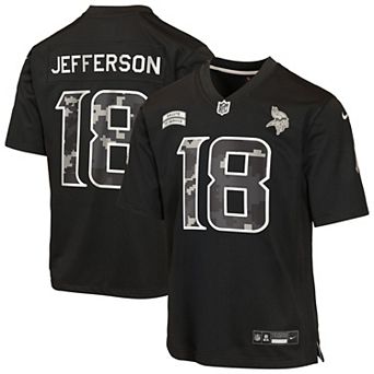 Youth Nike Justin Jefferson Black Minnesota Vikings 2026 Salute to Service Game Jersey
