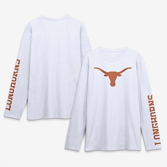 Men's Logo Athletic White Texas Longhorns Primary Logo Long Sleeve T-Shirt