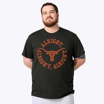 Unisex Homage Charcoal Texas Longhorns Alright Alright Alright Circle Tri-Blend T-Shirt