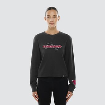 Women's New Era Black Chicago Bulls Micro Thermal Long Sleeve T-Shirt